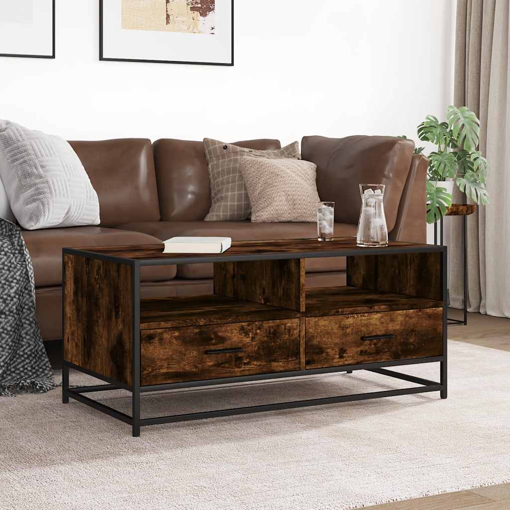 Mesa de centro HKH en derivados de madera/roble ahumado en metal