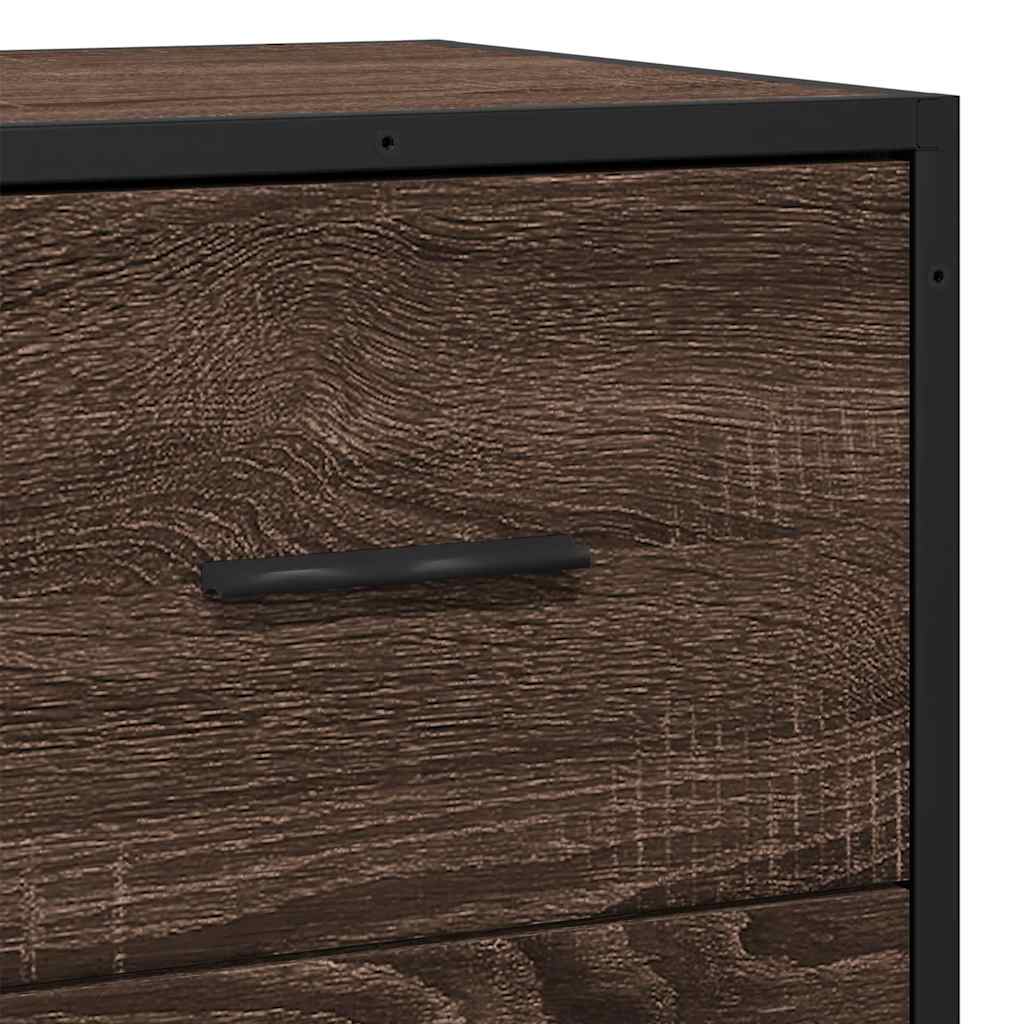 HKH Aparador Industrial em derivados de Madeira, Metal 68 X 35 X 76 Cm - Carvalho Castanho