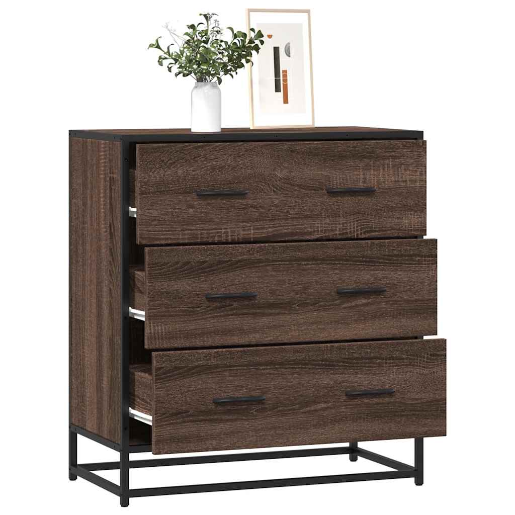 Aparador Industrial HKH en derivados de Madera, Metal 68 X 35 X 76 Cm - Roble Marrón