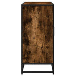 Aparador industrial HKH de derivados de madera, metal 92 x 35 x 76 cm - Roble ahumado