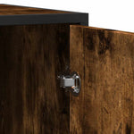 Aparador industrial HKH de derivados de madera, metal 92 x 35 x 76 cm - Roble ahumado