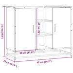 Aparador industrial HKH de derivados de madera, metal 92 x 35 x 76 cm - Roble ahumado