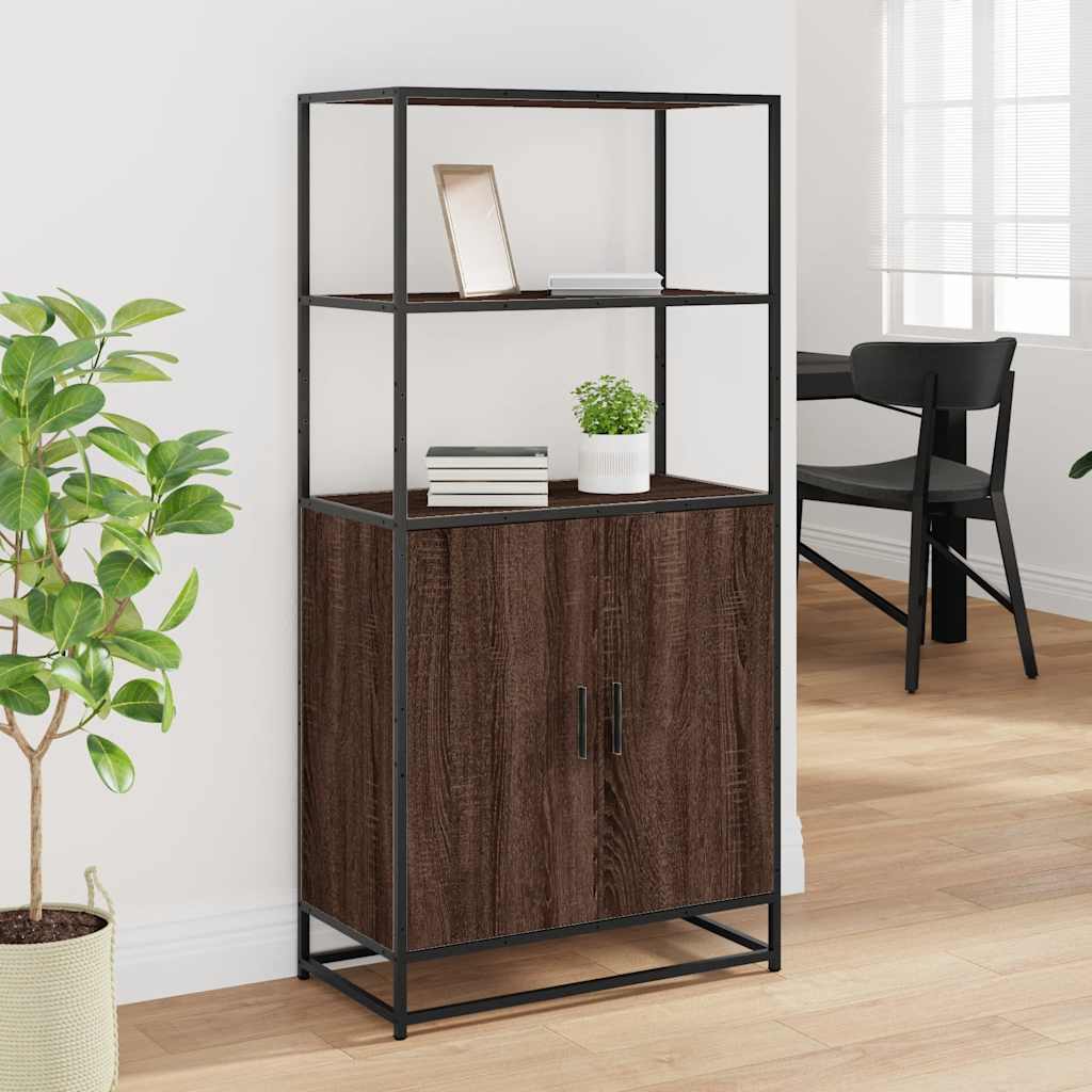 Armario alto HKH de madera, metal 68 x 35 x 139 cm - Roble Marrón