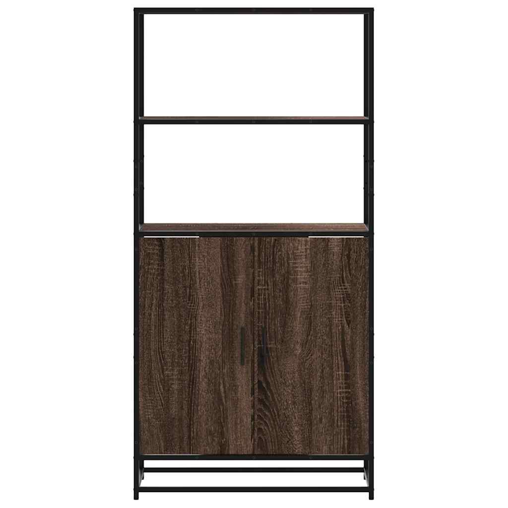 Armario alto HKH de madera, metal 68 x 35 x 139 cm - Roble Marrón