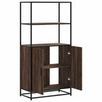 Armario alto HKH de madera, metal 68 x 35 x 139 cm - Roble Marrón