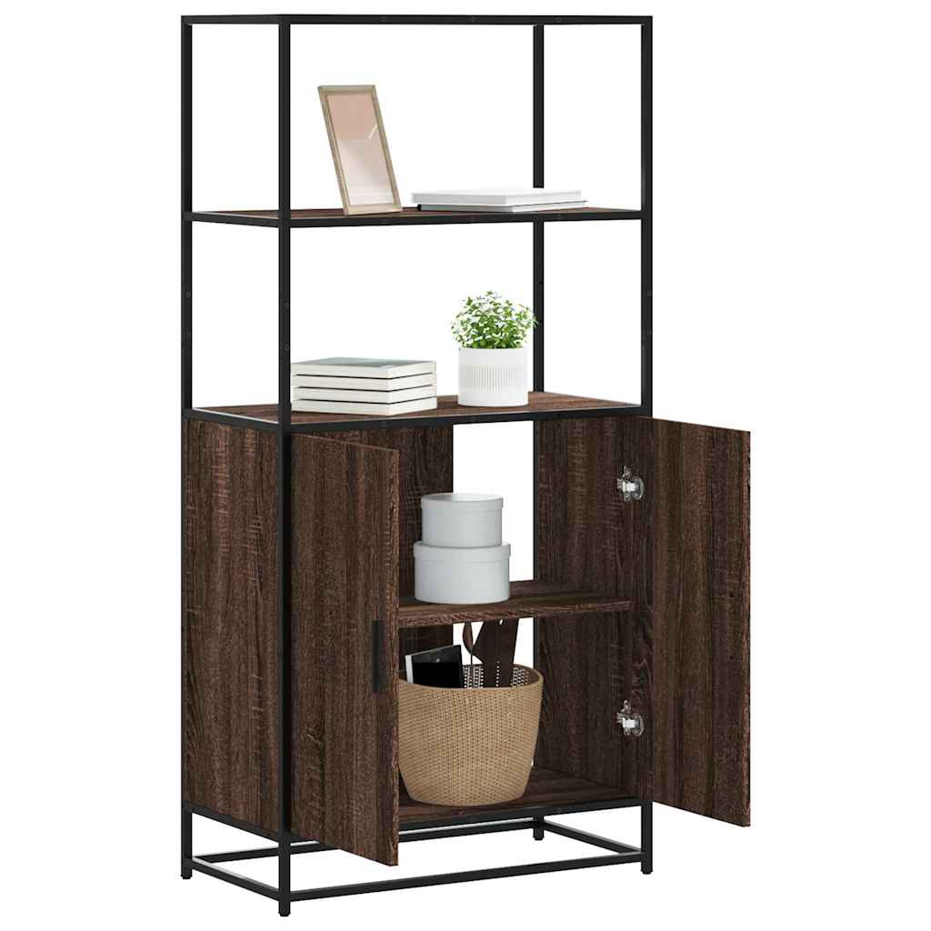 Armario alto HKH de madera, metal 68 x 35 x 139 cm - Roble Marrón