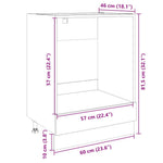 HKH Armário para Forno Cor em Carvalho - 60x46x81,5 Cm