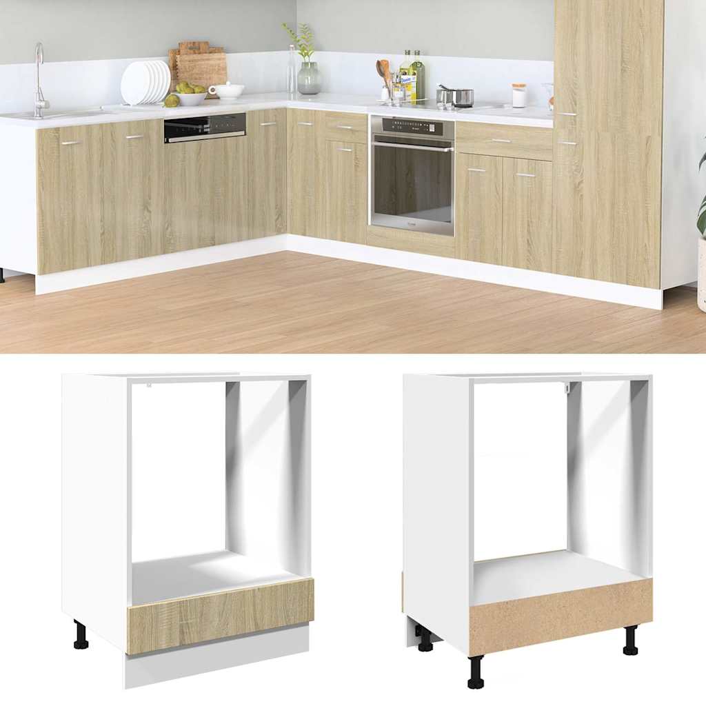 HKH Mueble para Horno Color Roble - 60x46x81,5 Cm