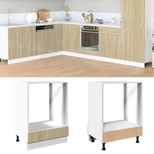 HKH Armário para Forno Cor em Carvalho - 60x46x81,5 Cm