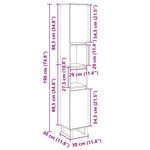 HKH Armario de Baño Roble Sonoma - 30x30x190 Cm