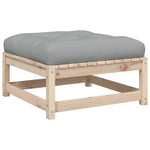 HKH 3 Pcs Conjunto Sofás de Jardim C/ Almofadões Pinho Maciço - Marrom
