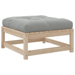 HKH 3 Pcs Conjunto Sofás de Jardim C/ Almofadões Pinho Maciço - Marrom