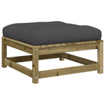 HKH 3 Pcs Conjunto Sofás de Jardim C/ Almofadões Pinho Impregnado - Marrom