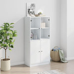 HKH Armário Alto em derivados de Madeira, Vidro 68 X 37 X 142 Cm - Branco