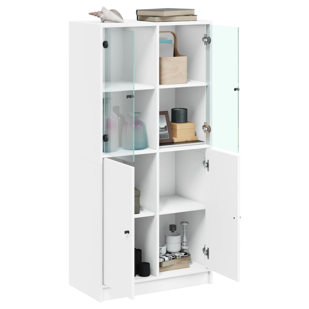 HKH Armário Alto em derivados de Madeira, Vidro 68 X 37 X 142 Cm - Branco