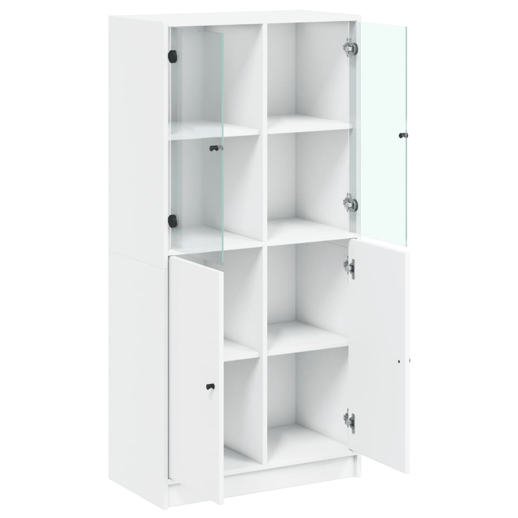 HKH Armário Alto em derivados de Madeira, Vidro 68 X 37 X 142 Cm - Branco