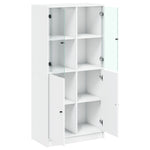 HKH Armário Alto em derivados de Madeira, Vidro 68 X 37 X 142 Cm - Branco
