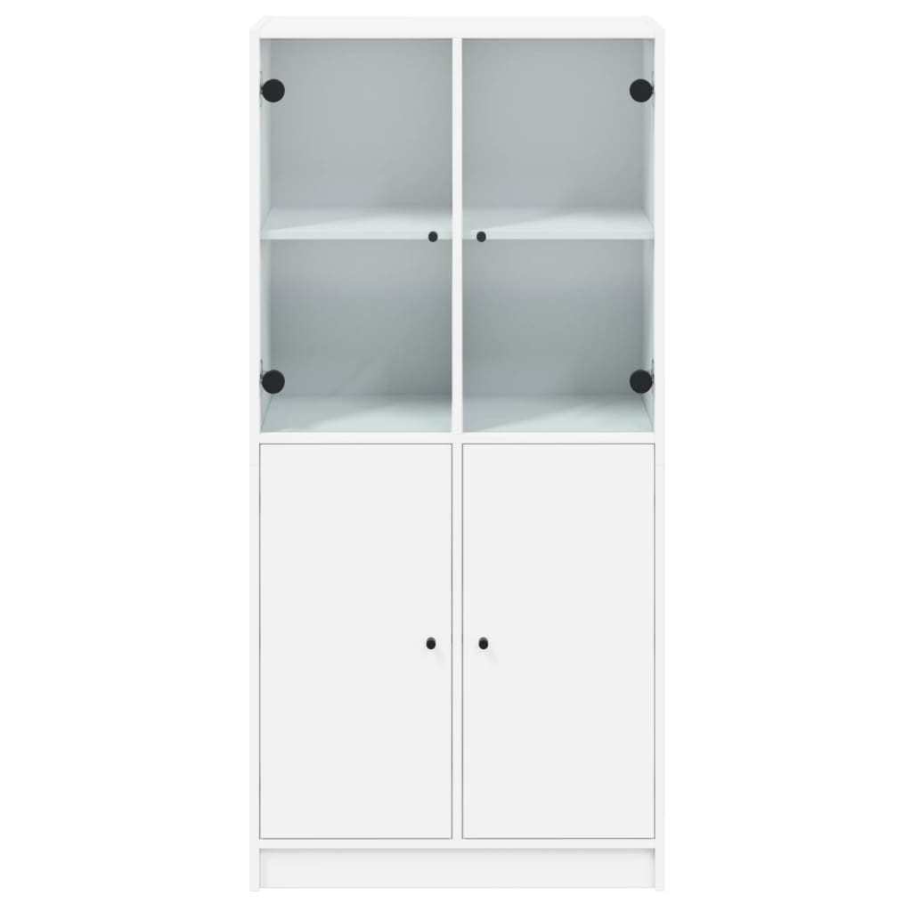 HKH Armário Alto em derivados de Madeira, Vidro 68 X 37 X 142 Cm - Branco