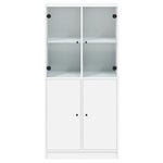 HKH Armário Alto em derivados de Madeira, Vidro 68 X 37 X 142 Cm - Branco