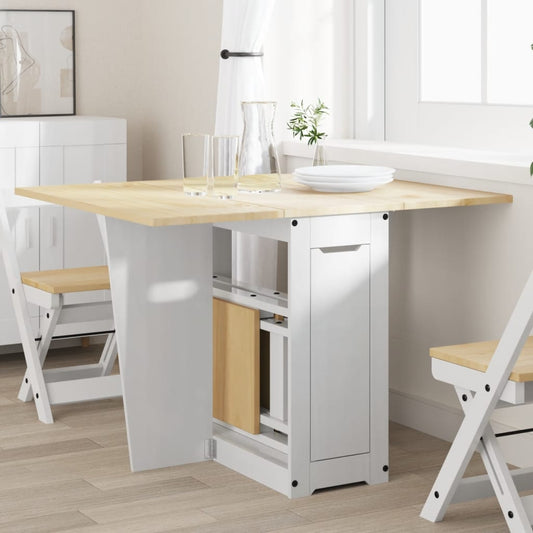 HKH Mesa de Jantar Dobrável Corona em Pinho Maciço - Branco