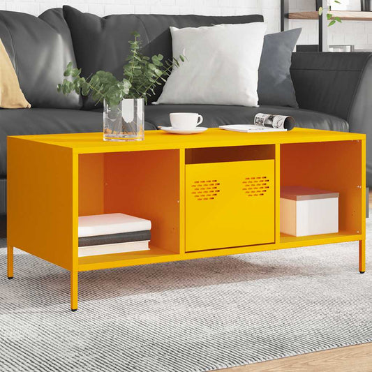 HKH Mesa Centro Laminado Frio Amarelo Mostarda em Aço
