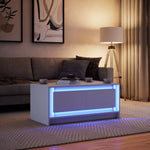 HKH Mesa de Centro com Luzes Led em Derivados de em Madeira - Branco