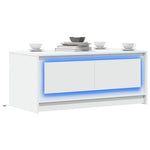 HKH Mesa de Centro com Luzes Led em Derivados de em Madeira - Branco