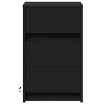 HKH Mesa de Cabeceira com Luzes Led em Derivados de Madeira - Preto