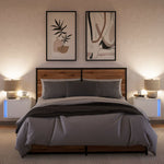 HKH Conjunto de 2 Mesas de Cabeceira de Parede com Luzes Led - Branco