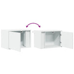 HKH Conjunto de 2 Mesas de Cabeceira de Parede com Luzes Led - Branco