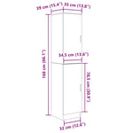 Aparador alto HKH blanco de madera procesada con 2 puertas