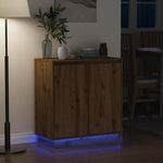 HKH Aparador com Luzes LED com Porta em Carvalho Artesanal