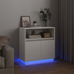 HKH Aparador Moderno em Madeira Processada com Luzes Led - Branco