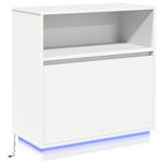 HKH Aparador Moderno em Madeira Processada com Luzes Led - Branco