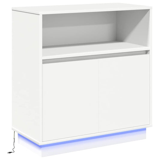 HKH Aparador Moderno em Madeira Processada com Luzes Led - Branco