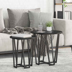 HKH Set de 2 Mesas Auxiliares de Roble - Negro