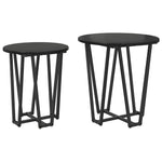 HKH Set de 2 Mesas Auxiliares de Roble - Negro