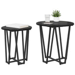 HKH Set de 2 Mesas Auxiliares de Roble - Negro
