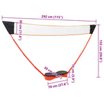 HKH Conjunto de Badminton com 2 Raquetes + Estojo + Rede 292x30x152 cm