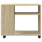 Mesa auxiliar HKH con ruedas, de roble y de madera reconstituida