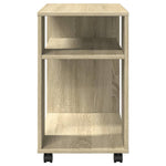 Mesa auxiliar HKH con ruedas, de roble y de madera reconstituida
