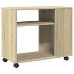 Mesa auxiliar HKH con ruedas, de roble y de madera reconstituida