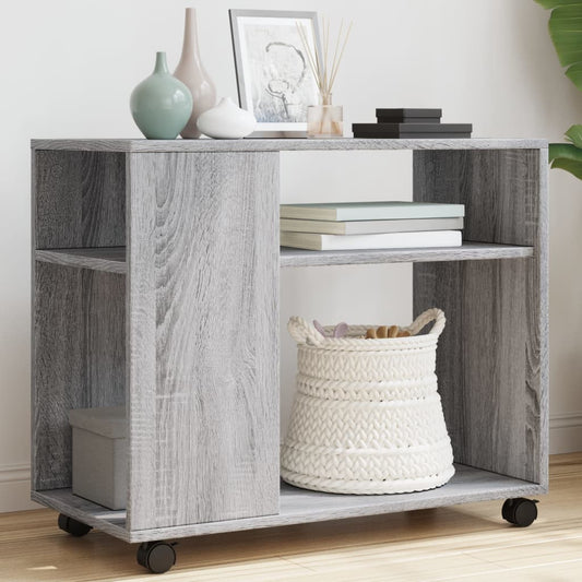 Mesa auxiliar HKH con ruedas de madera manufacturada - Gris