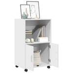 Mueble móvil HKH de madera con ruedas 55 x 40 x 91 cm - Blanco