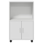 Mueble móvil HKH de madera con ruedas 55 x 40 x 91 cm - Blanco
