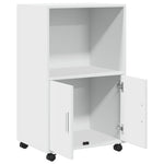 Mueble móvil HKH de madera con ruedas 55 x 40 x 91 cm - Blanco