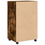 Mueble móvil HKH de derivados de madera con ruedas 55 x 40 x 91 cm - Roble ahumado