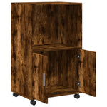 Mueble móvil HKH de derivados de madera con ruedas 55 x 40 x 91 cm - Roble ahumado