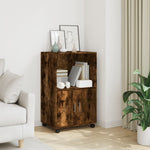 Mueble móvil HKH de derivados de madera con ruedas 55 x 40 x 91 cm - Roble ahumado