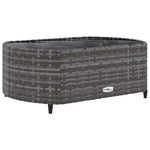 HKH 4 Pcs Conjunto Sofás de Jardim C/ Almofadões Vime Pe - Cinzento